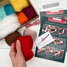 Bergin & Bath Needle Felting Kit, Toadstools - Adult Art Craft Kit for Beginners