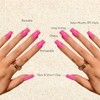 Uñas postizas de gel rosa intenso, largas y cuadradas, uñas
