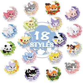 Micro Mini White Dog Moon Animal Building, Cute Dog Mini Building Blocks Set, Colorful Dog Toy Educational Creative Model Building, for Girls and Boys Age 6-14, Gift for Christmas, Birthda