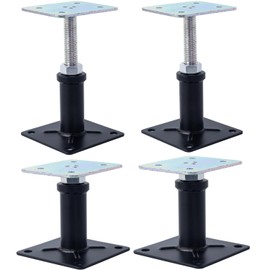 YMSZGBZG 8 Pack Adjustable Floor Jack,Mini Screw Jack,Telescoping Jack for Temporary Support,RV Step Stabilizer,Post 4" to 6-3/4 "(Black)