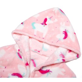 CROOUTN Kids Little Boys Girls Cartoon Hooded Bathrobe Toddler Robe Pajamas Sleepwear ((8-9Years),Pink Unicorn robe)
