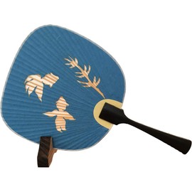 Shiomi Dan S3508 Fan, Mamemoto (Goldfish), 4.5 x 7.7 inches (11.5 x 19.5 cm), Boxed Stand Included