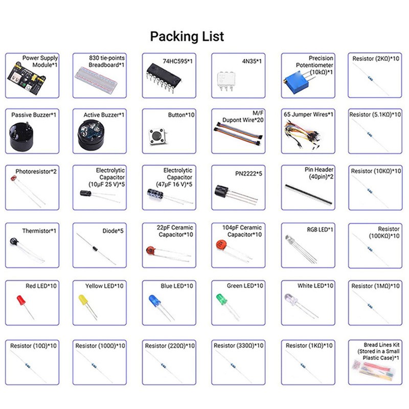 Electronics Kit Starter Fun Assortment Development Component with 830 Hole
