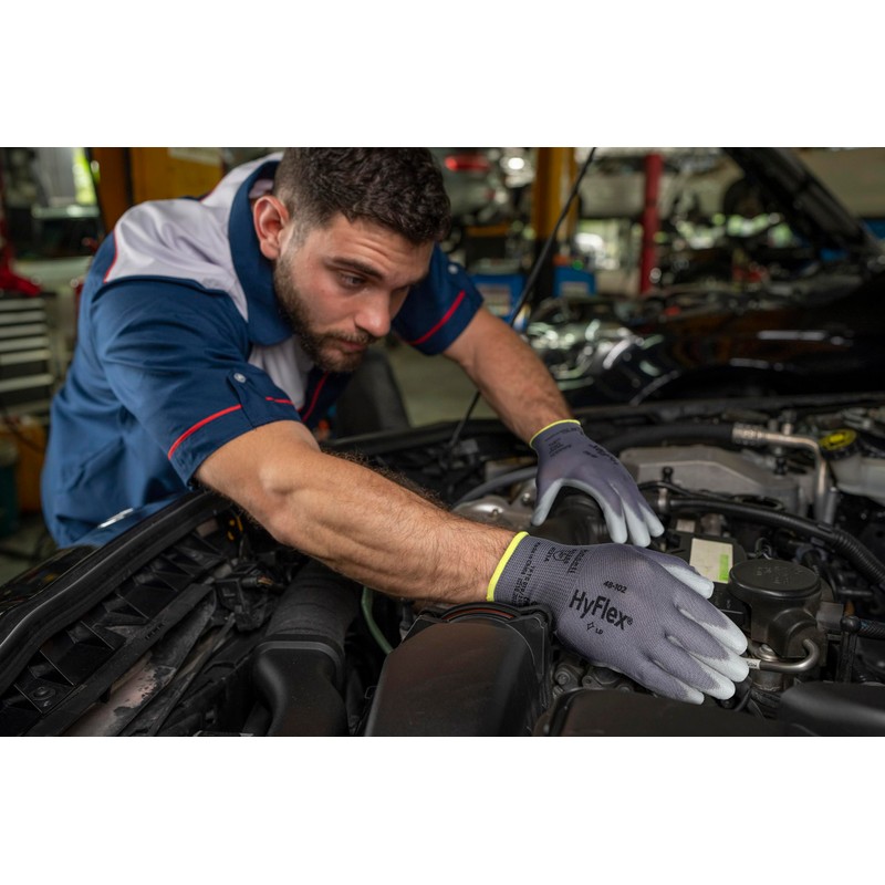 Ansell HyFlex 48-102 Thin Work Gloves with PU Coating, Lightweight