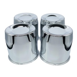 AYZH 4 Pack 5.15 Inch Center Caps Push Through for Trailer Truck RV Wheels Rims 5.15" Center Bore Chrome Steel