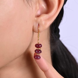 Gempires Pink Strawberry Quartz Earrings in Gold Plated Dangle Style - Earrings for Women (Pink Strawberry Quartz)