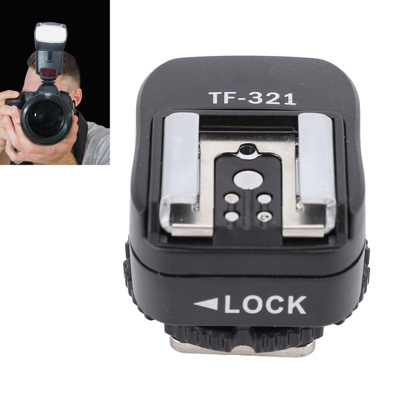 TF-321 Flash Hot Shoe Adapter, with Pc Sync Port, Flash