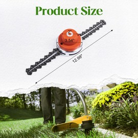 CHANGE MOORE Universal Lawn Mower Trimmer Head Replacement,1 Pack Chain Trimmer Head 65Mn, Weed Eater Head 1'' Round Hole, Mower Tool Accessories for Outside Garden Lawn