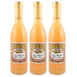 Boscoli Dirty Martini Olive Juice - 12.7 oz Bottle, Pack of 3, All Natural, Gluten-Free - Premium Cocktail Mixer for Martinis & Bloody Marys