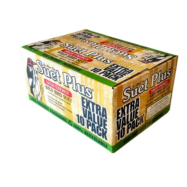 Suet Plus Extra Value Pack Wild Bird Suet - 20 Suet Cakes (2 Boxes of 10 Cakes)