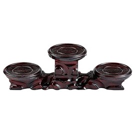 THY COLLECTIBLES Oriental Rosewood 3-Plant Stand, Small Plant Stand for Indoor Tabletop Desktop, Mini Succulent Windowsill Shelf, Flower Herb Display Rack for Home and Office Decor