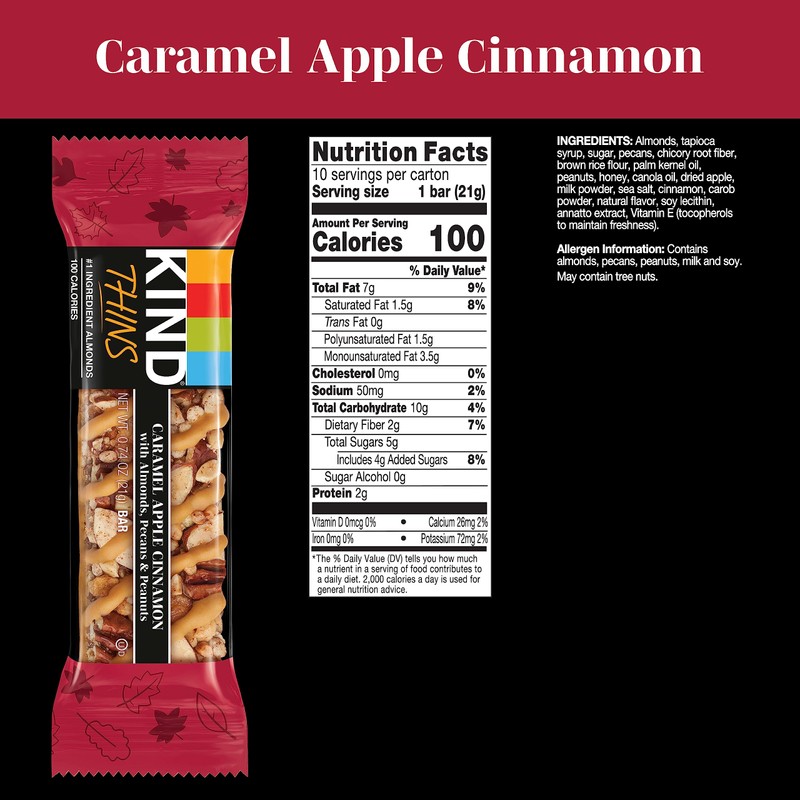 KIND THINS Caramel Apple Cinnamon with Almonds, Pecans, & Peanuts,