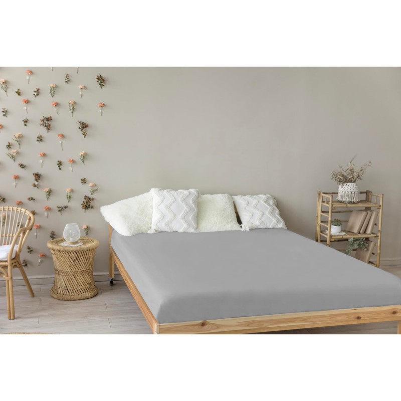 Livessa Fitted Sheet 160 x 200 cm Cotton Single Jersey