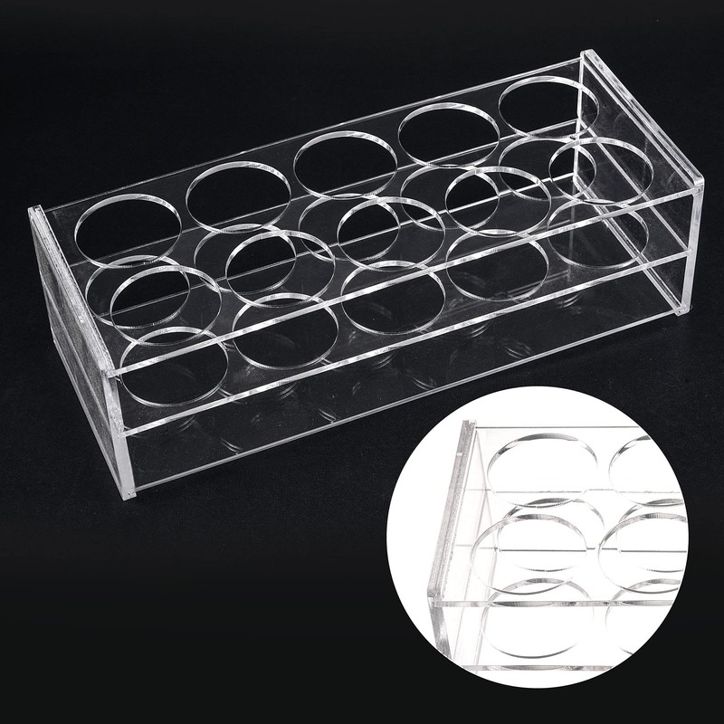 sourcing map 10-Well Acrylic Test Tube Rack Holder Lab Stand