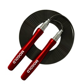 Mogold Speed Jump Rope - Self-locking Design for Quick Adjustment, 360 Degree Rotation, Metal Handles with 2 Different Thickness Jump Rope Cables for the Ultimate Training Experience