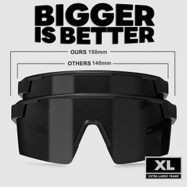 WISTON XL Z87 Sunglasses for Big Wide Heads Men Women,TR90 Ultralight UV400 Protection Sun Glasses Z8224 Red