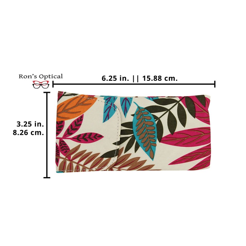 2 Pack Fabric Eyeglass Case Top Closure, Slip In Eyeglass