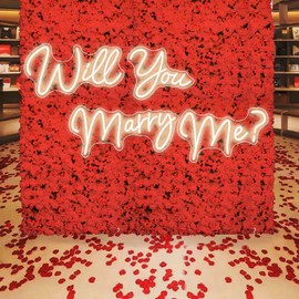 Super Large Neon Signs Will You Marry Me for Wedding Proposal Marry Me Sign Led Neon Light Sign Decor for Engagement Birthday Party Bar Bedroom Wall Art for Wife…
