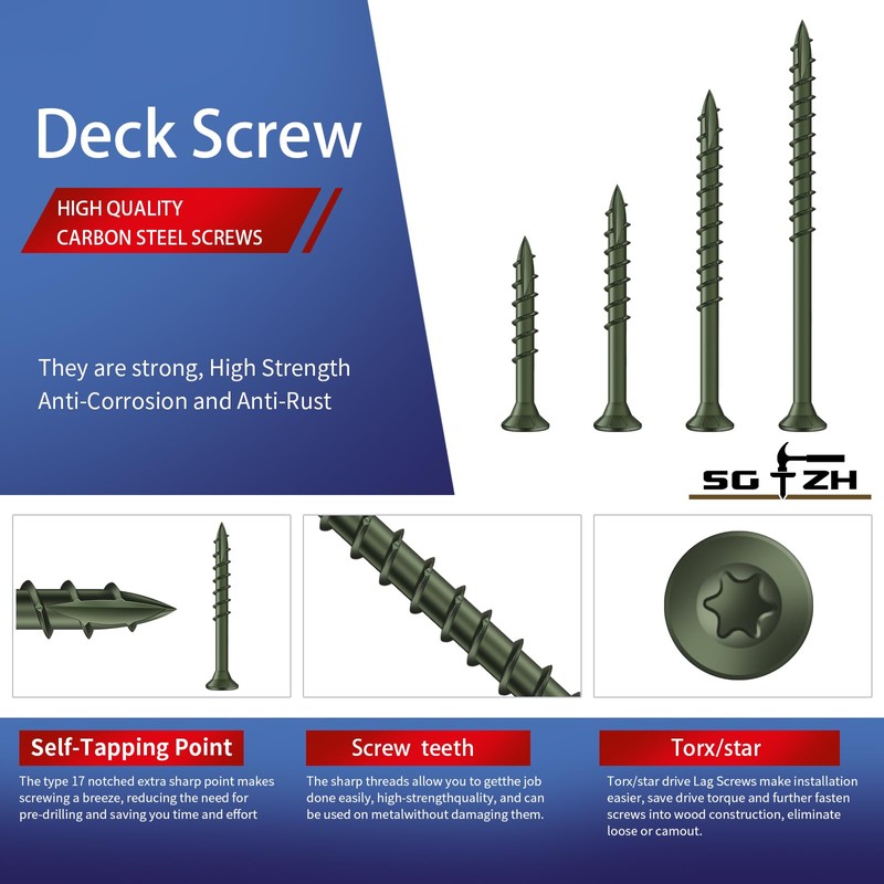 SG TZH #8 x 1-5/8" Deck Screws (306Pcs) 2lb. Exterior