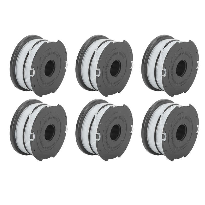 6pcs Weeder Replacement Spool 38.6ft 0.06in String Trimmer Replacement Spool