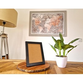 Olive Portraits 10x8 Inch Picture Frame, Solid Wood with Acrylic Glass, Tabletop and Wall Mounting, Black