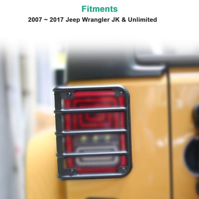 Taillight Cover Compatible with 2007-2017 Jeep JK Wrangler Tail Light