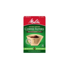 Melitta #1 Cone Coffee Filters, Unbleached Natural Brown, 40 Count (Pack of 12) 480 Total Filters Count - Packaging May Vary