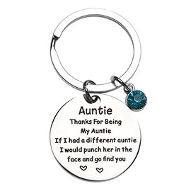Aunt Auntie Gifts from Niece Nephew Thanks for Being My Auntie Keychain for Aunt Aunts Birthday Mothers Day Gift for Best Auntie Christmas Gifts Key Chains
