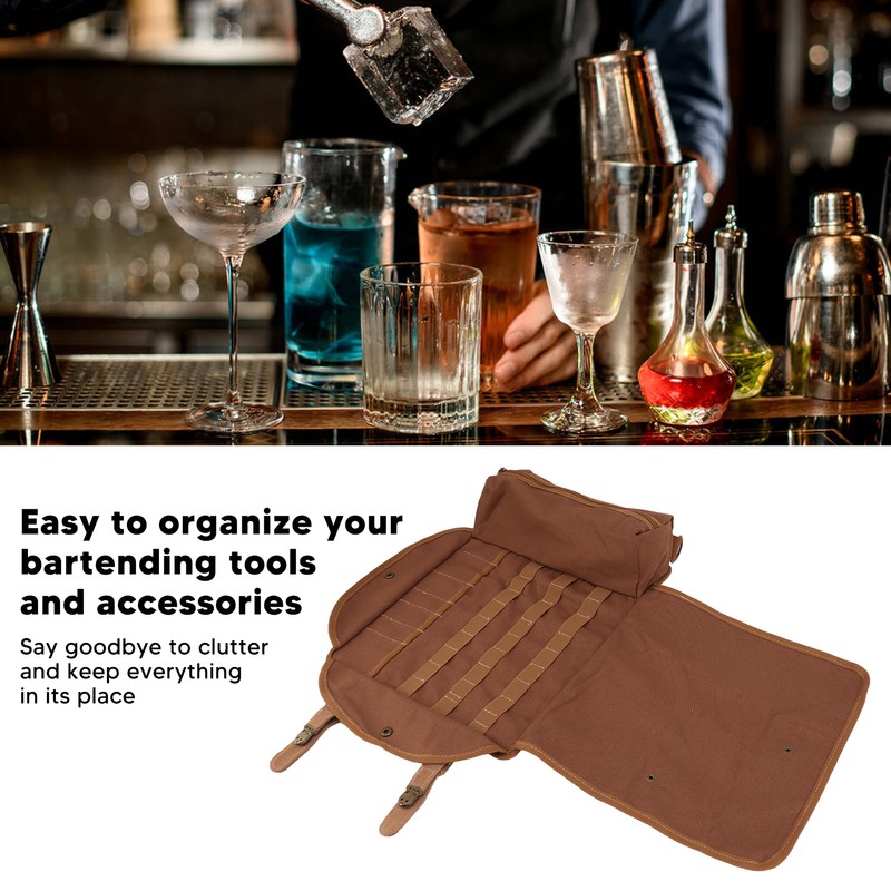 Bartender Bag Multifunctional Portable Large Capacity Canvas Travel Bartender Kit