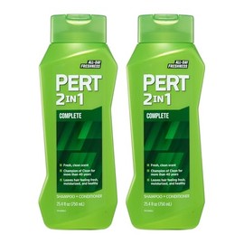 PERT 2 in 1 Complete Clean Shampoo and Conditioner - Mens Shampoo for Daily Use - Hair Conditioner for Men - Removes Dirt, Oil, and Build Up - 2 pc