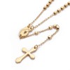 LZD 304 Stainless Steel Rosary Bead Necklace Easter Cross Virgin