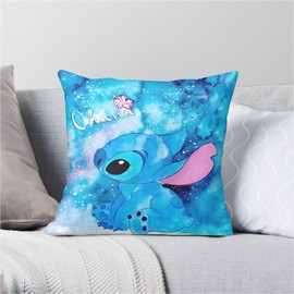 KARPIX Stitch Cushion Cover 45 x 45 cm, Cartoon Cute Pattern Cushion Cover, Decorative Cushion Cover for Children Girls Pillow, Sofa Bedroom Decorative Cushion Cover