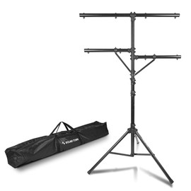 Sound Town DJ Lighting Stand, Height Adjustable, 9 ft Tall, with Side Bars and Tripod Base (STLS-M09)