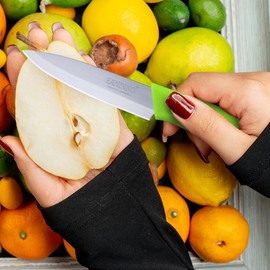 EANINNO Paring Knife Set, 4 inch Kitchen Paring Knives with Cover for Fruit Peeling Vegetable Stainless Steel with Sheath Ergonomic Handle