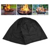 Fire Pit Cover Round Black Waterproof Dustproof Polyester Fiber Firepit