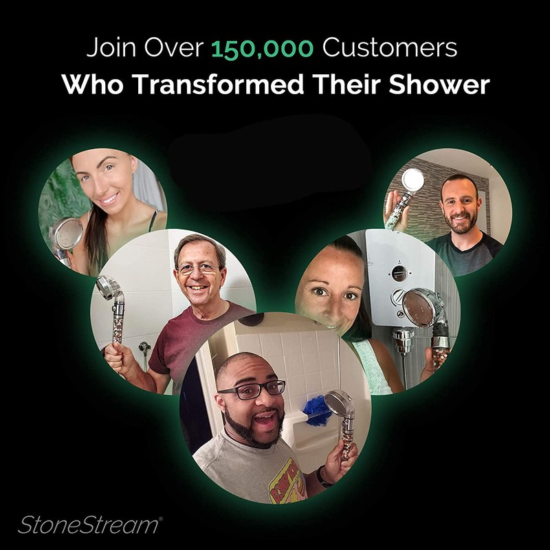 Original StoneStream EcoPower High Pressure Handhled Shower Head + Shower