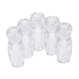 SAFIGLE 5pcs Transparent Plastic Small Jars Loose Powder Containers with Screw Cap Refillable Glitter Dispensers for Nail Art Eye Shadow Cosmetic Samples Crafts Travel Storage