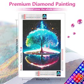 Huacan Diamond Painting Kits for Adults Tree Diamond Art Round Drill 5D Full Diamond Painting Kit for Adults Painting with Round Gem Crystal Painting for Adults Wall Decor 15.7x11.8 Inch