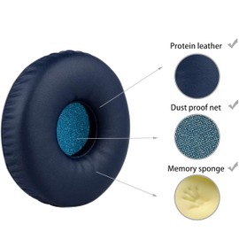Replacement Ear Pads Compatible with Sony WH-XB700 Wireless Headphones, Akkiv Replacement Ear Pads Made of Protein Leather and Memory Foam (Blue)
