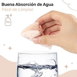 12 Piezas Esponjas Maquillaje Triangular para Polvo, Borlas para Maquillaje en Seco y Mojado, Esponjas Faciales Maquillaje Terciopelo Suave para Polvo Suelto/Polvo Corporale/Base de Maquillaje (Beige)