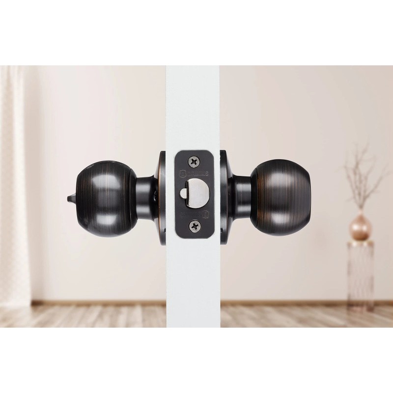 Brinks Tuscan Bronze Keyed Entry Ball Door Knob Lock Home