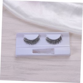 minkissy Long Thick Fashion Fake Eyelash Clusters Glitter Cross False Lashes for Women Girls Cosplay Ball Party