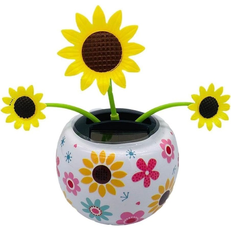Red Bug Solar Powered Dancing Flower for Car, Car Windowsill