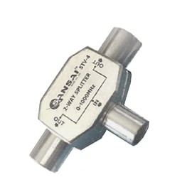 TV/FM Radio 2 Way Antenna Splitter Coax RG59 Adapter 1 Male Plug to 2 Female