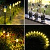 GIGALUMI Solar Pathway Lights, Stainless Steel IP44 Waterproof Auto On/Off