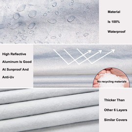 Kayme 6 Layers Truck Cover Waterproof All Weather, Heavy Duty Outdoor Pickup Cover Sun Uv Rain Protection, Universal Fit (Length Up to 228 inch) L