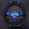 RASTP Universal Racing Steering Wheel,Deep Dish Steering Wheel Leather Embroidery