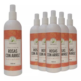 Productos Mart Mexico Tónico Facial Hidratante De Rosas Con Arroz (500ml) 6 Pack