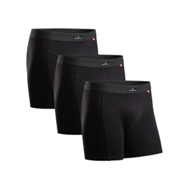 DANISH ENDURANCE Men's Boxer Shorts, Pack of 3, Soft Cotton with Stretch, Underpants, Without Label and Breathable, black