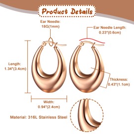 OIDEA Women's Drop Earrings: Teardrop Shape Elegant Stud Large Lightweight Water Drop Earrings Made of Stainless Steel Minimal Fashion Jewellery Gift for Women and Girls Gold Silver, Stainless Steel